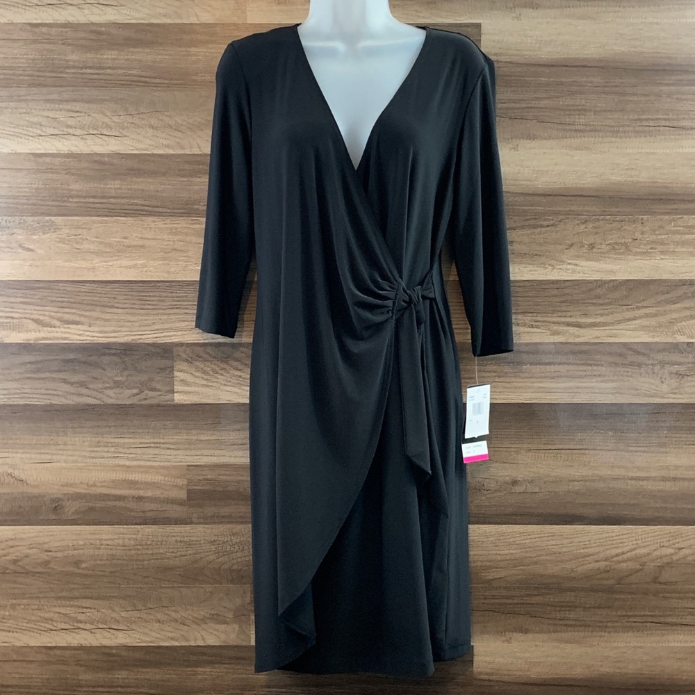 NWT Scarlett Nite Black 3/4 Sleeve Wrap Dress 8